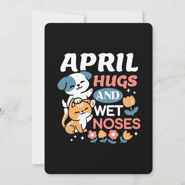 Cartão De Festividades Abraços, Narizes Molhados e Primavera - Pet Reprod (Frente)