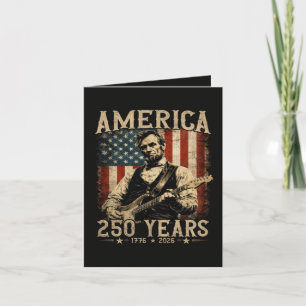 Cartão De Festividades Abraham Lincoln Tocando Guitarra 4 de Julho