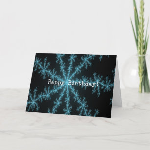 Cartão De Festividades Abstact Blue Snowflake, Birthday