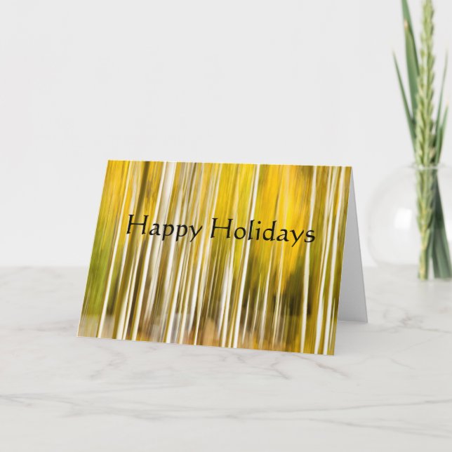 Cartão De Festividades Abstract aspens, happy holidays (Frente)