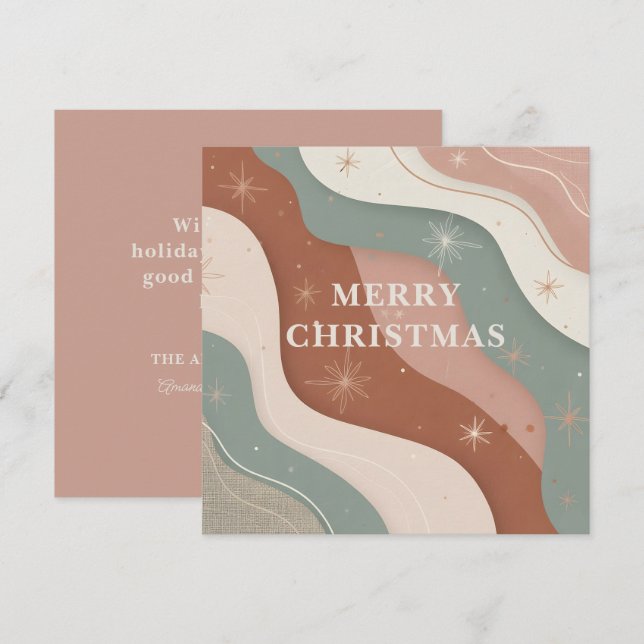 Cartão De Festividades Abstract Boho Christmas Shapes (Frente/Verso)