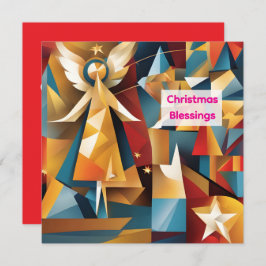 Cartão De Festividades Abstract Christmas Holiday Angel Card