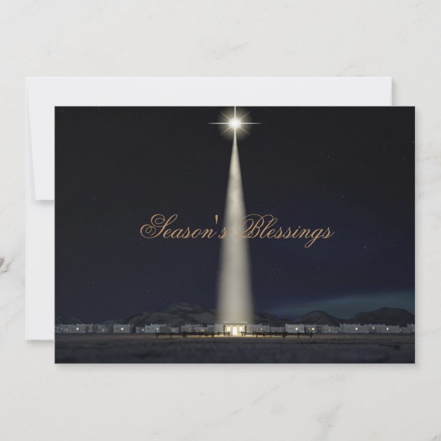 Cartão De Festividades Abstract Christmas Nativity Stable And Star (Frente)