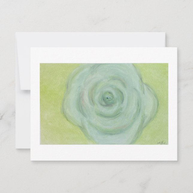 Cartão De Festividades Abstract hand-drawn White Rose Flat Card (Frente)