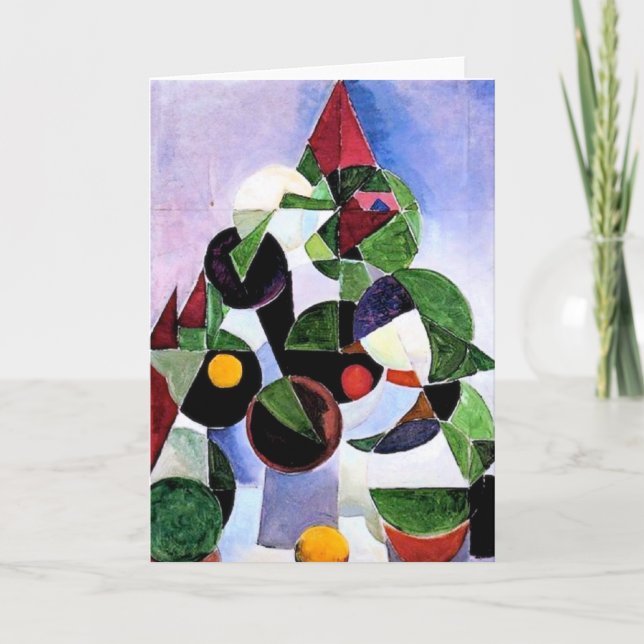 Cartão De Festividades Abstract tree Christmas card full (Frente)