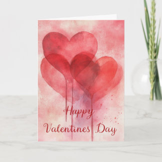 Cartão De Festividades Abstract Watercolour Valentines Day Greeting Card