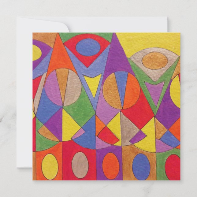 Cartão De Festividades Abstrato acrílico 1 (Frente)