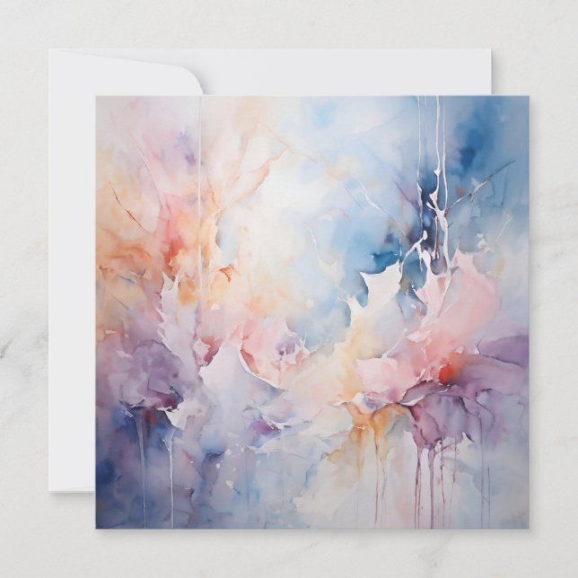 Cartão De Festividades Abstrato aquarela (Frente)