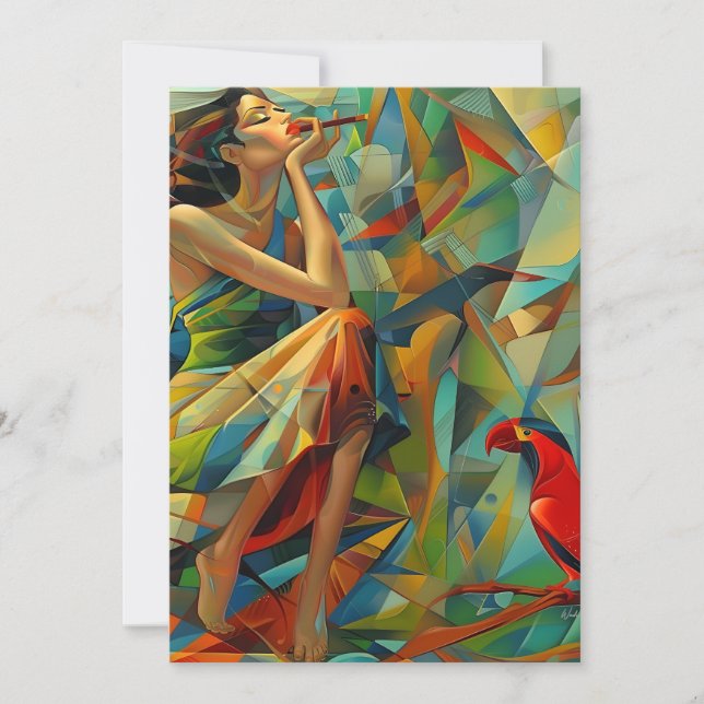 Cartão De Festividades Abstrato art colorido (Frente)