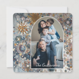 Cartão De Festividades Abstrato com Neve Flocos de Neve, Diversão Persona