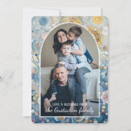 Cartão De Festividades Abstrato com Neve Flocos de Neve, Diversão Persona