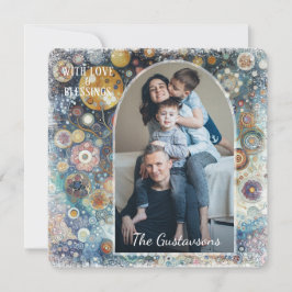 Cartão De Festividades Abstrato com Neve Flocos de Neve, Diversão Persona