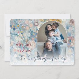 Cartão De Festividades Abstrato com Neve Flocos de Neve, Diversão Persona