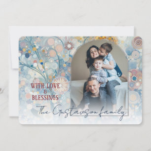 Cartão De Festividades Abstrato com Neve Flocos de Neve, Diversão Persona