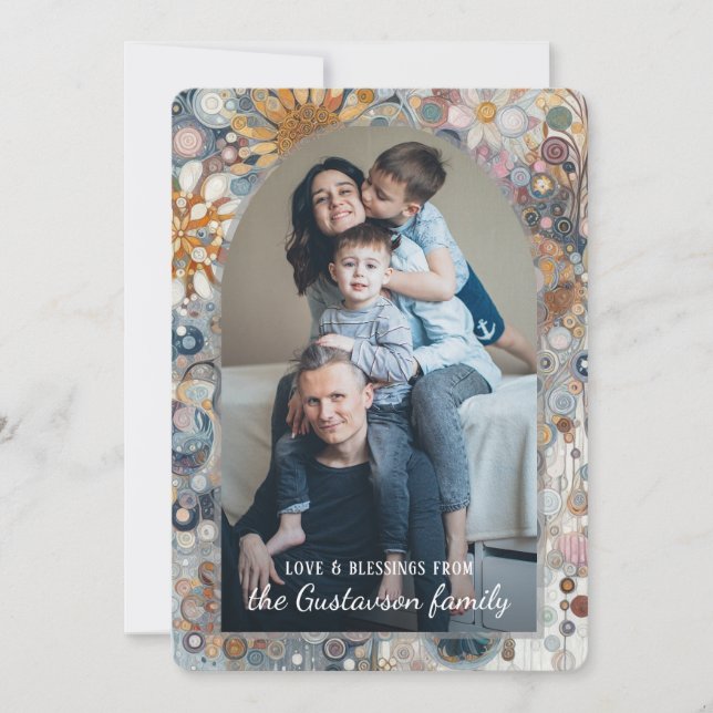 Cartão De Festividades Abstrato com Neve Flocos de Neve, Diversão Persona (Frente)