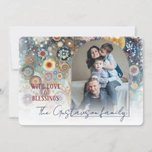 Cartão De Festividades Abstrato com Neve Flocos de Neve, Diversão Persona