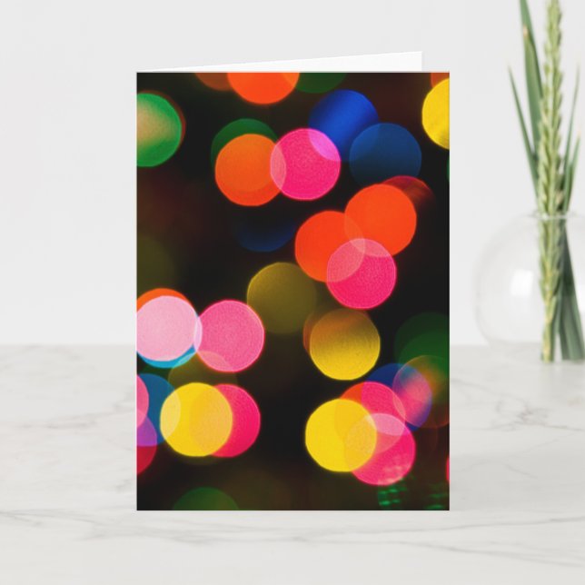 Cartão De Festividades Abstrato das Luzes de Natal (Frente)