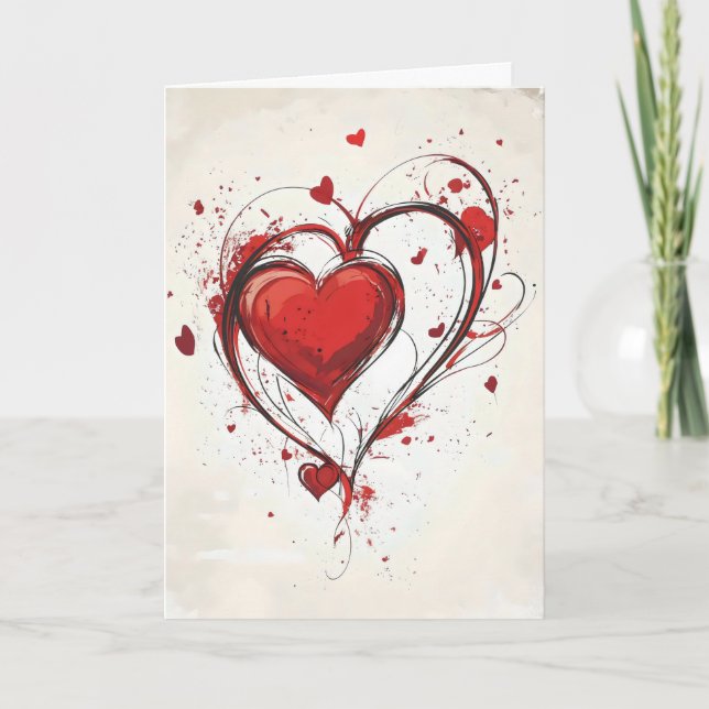 Cartão De Festividades Abstrato de calor vermelho (Frente)