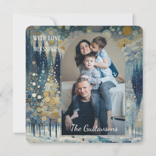 Cartão De Festividades Abstrato de inverno de inverno divertido personali