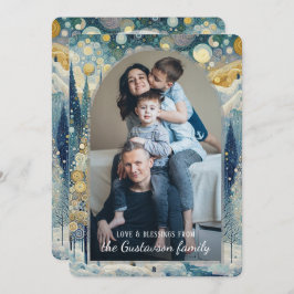 Cartão De Festividades Abstrato de inverno de inverno divertido personali