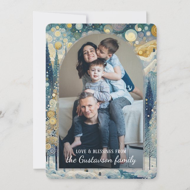 Cartão De Festividades Abstrato de inverno de inverno divertido personali (Frente)