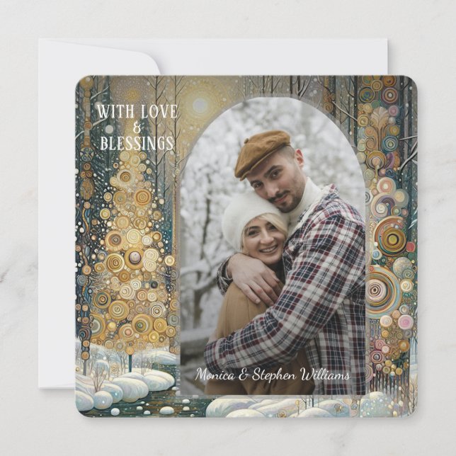 Cartão De Festividades Abstrato de inverno de inverno divertido personali (Frente)