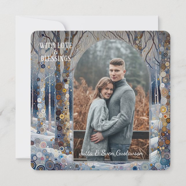 Cartão De Festividades Abstrato de inverno de inverno divertido personali (Frente)