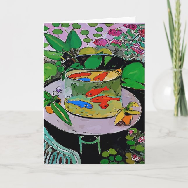 Cartão De Festividades Abstrato de Peixe Goldfish (Frente)