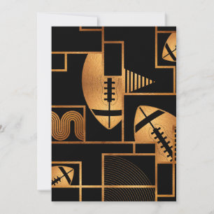 Cartão De Festividades Abstrato Geométrico de Bronze de Futebol American