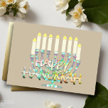 Cartão De Festividades Abstrato Menorah Colorful Happy Hanukkah<br><div class="desc">Designs de Umua. Impresso e enviado pela Zazzle ou suas afiliadas.</div>