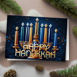 Cartão De Festividades Abstrato Menorah Happy Hanukkah<br><div class="desc">Itens temáticos de feriado projetados por Umua. Impresso e enviado pela Zazzle ou suas afiliadas.</div>