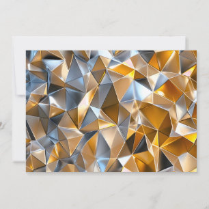 Cartão De Festividades Abstrato Metálico Moderno Geométrico Dourado Prata