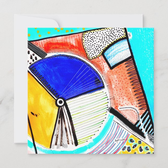 Cartão De Festividades Abstrato roda (Frente)