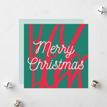 Abstrato Vermelho Verde Natal Feliz Personalizado