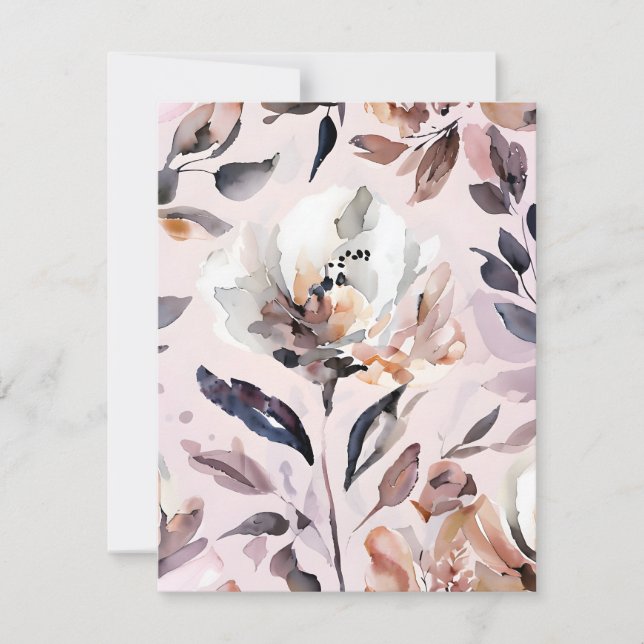 Cartão De Festividades Abstrato Watercolor Flower (Frente)