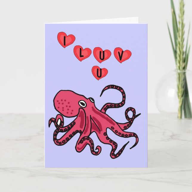 Cartão De Festividades AC- Cute Octopus Love Card (Frente)