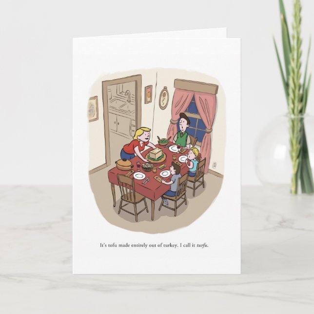 Cartão De Festividades Ação de Graças Anti-Tofurkey (Frente)