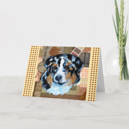 CARTÃO DE FESTIVIDADES AÇÃO DE GRAÇAS AUSTRALIAN SHEPHERD