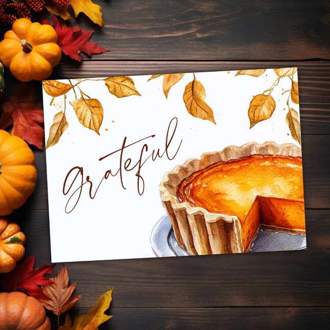 Cartão De Festividades Ação de Graças de Queda Grata e Elegante Russo (Rustic Elegant Grateful Fall Thanksgiving Holiday Card)