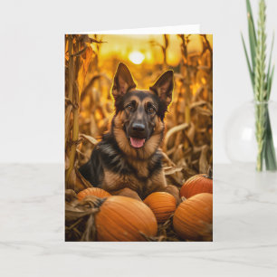 Cartão De Festividades Ação de Graças do german shepherd