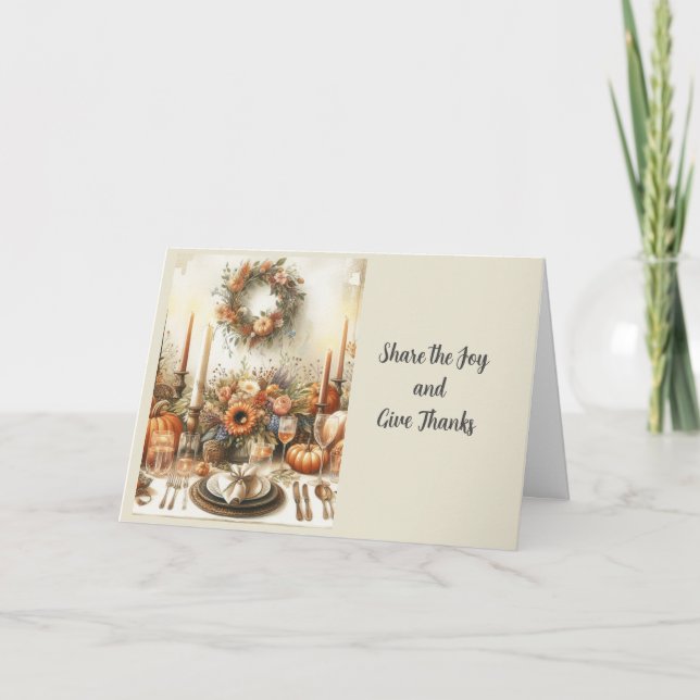 Cartão De Festividades Ação de Graças Feliz da Colheita de outono (Frente)
