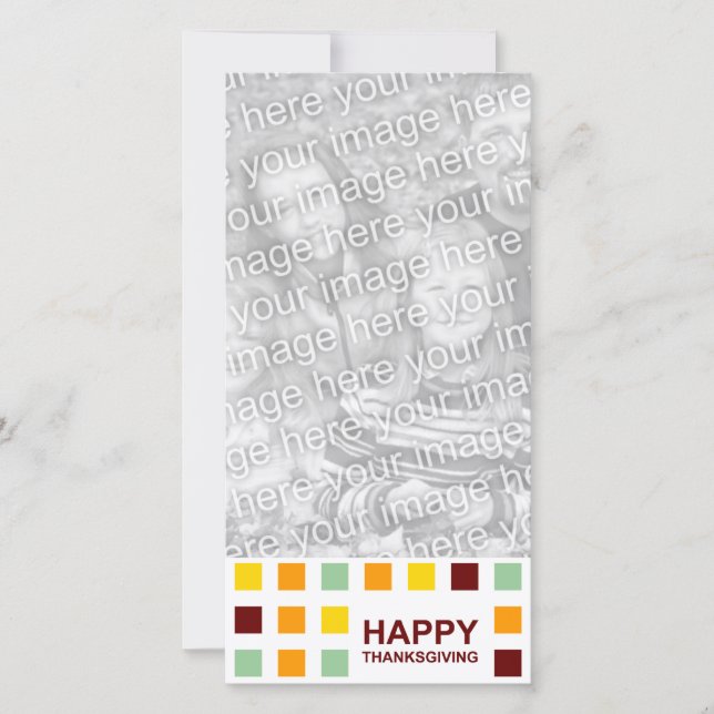 Cartão De Festividades ação de graças feliz (quadrados modernos) (Frente)
