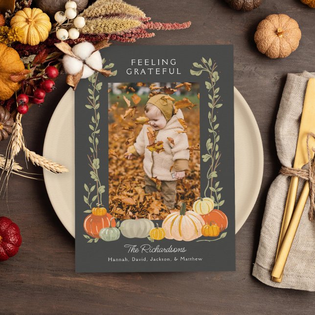 Cartão De Festividades Ação de Graças - Foto agradecida (Criador carregado)