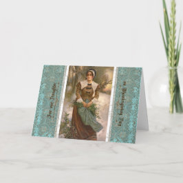 Cartão De Festividades Ação de Graças para a nossa filha Pilgrim Winter