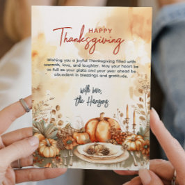 Cartão De Festividades Ação de Graças Personalizada de Acordo de Buquê Fl