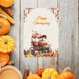 Cartão De Festividades Ação de Graças personalizável em aquarela vintage