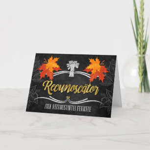 Cartão De Festividades Ação de Graças Romeno - Felicidades Grateful Chalk