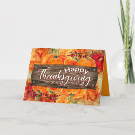 Cartão De Festividades Ação de Graças Rustic Happy