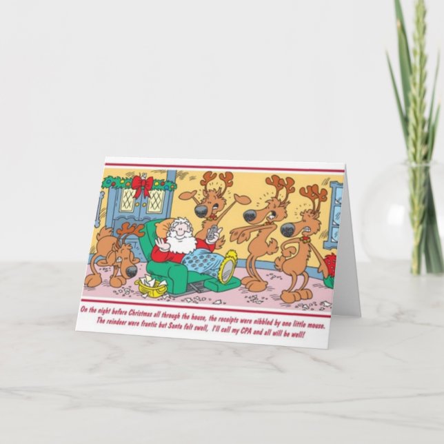 Cartão De Festividades Accountant CPA Santa Call for Help Christmas Card (Frente)