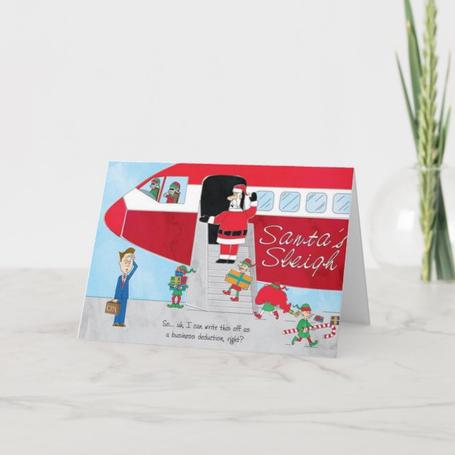 Cartão De Festividades Accounting Christmas Card Santa's Sleigh Upgrade (Frente)